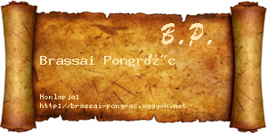 Brassai Pongrác névjegykártya